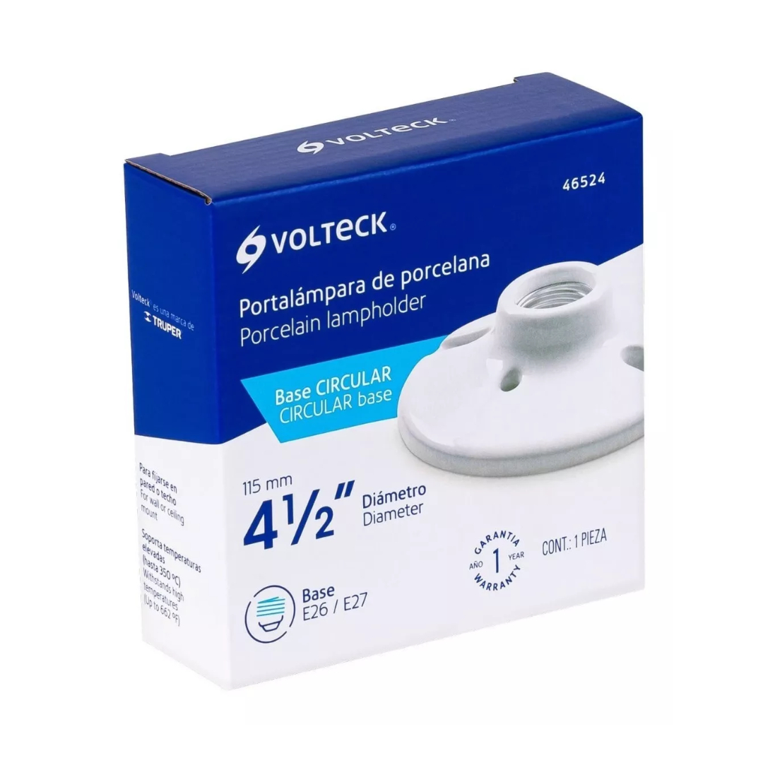 Kit De 10 Portalámparas Socket De Porcelana 4-1/2', Redondos