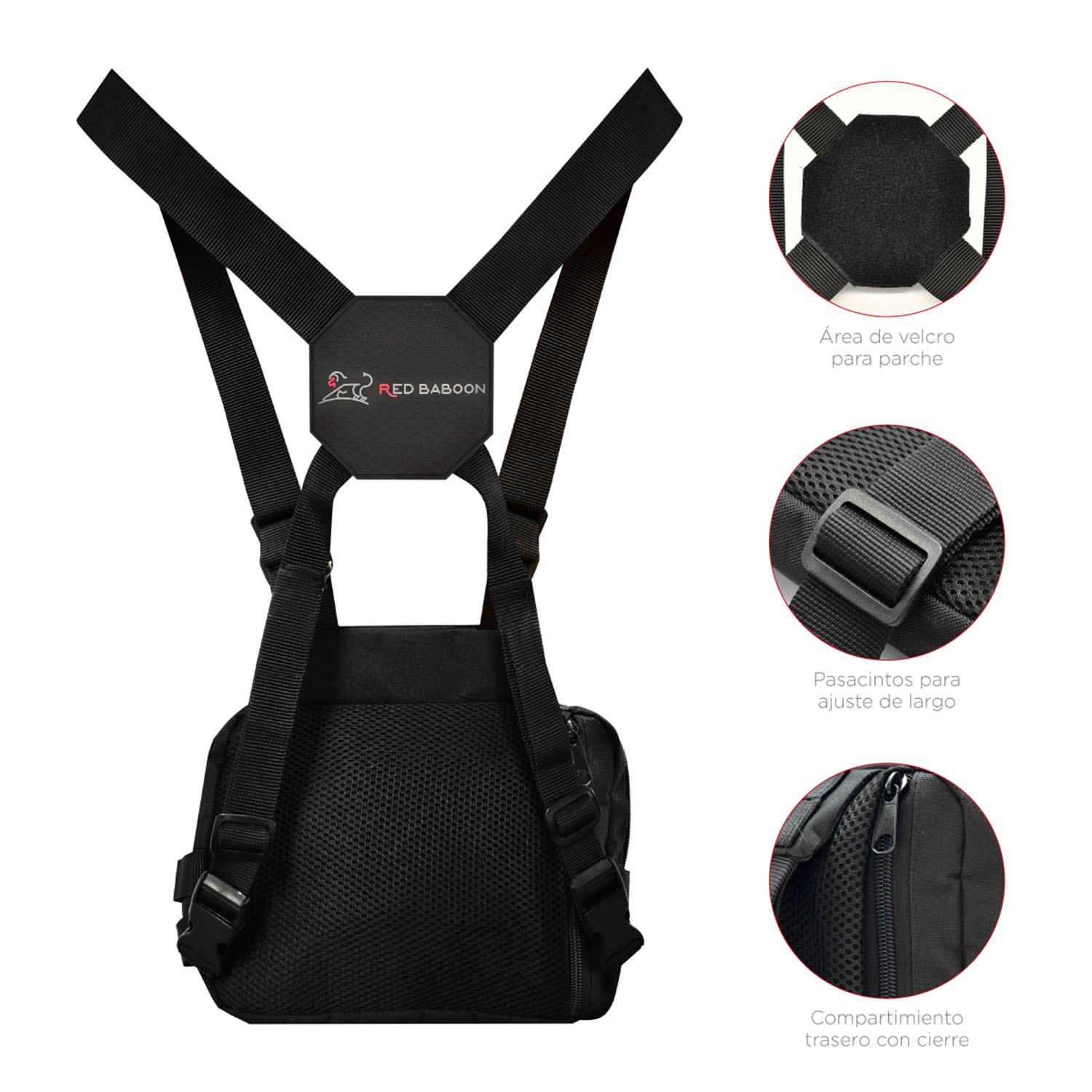 Chest Bag Red Baboon Cuad Múltiples Compartimientos Pechera Tactica para Hombre