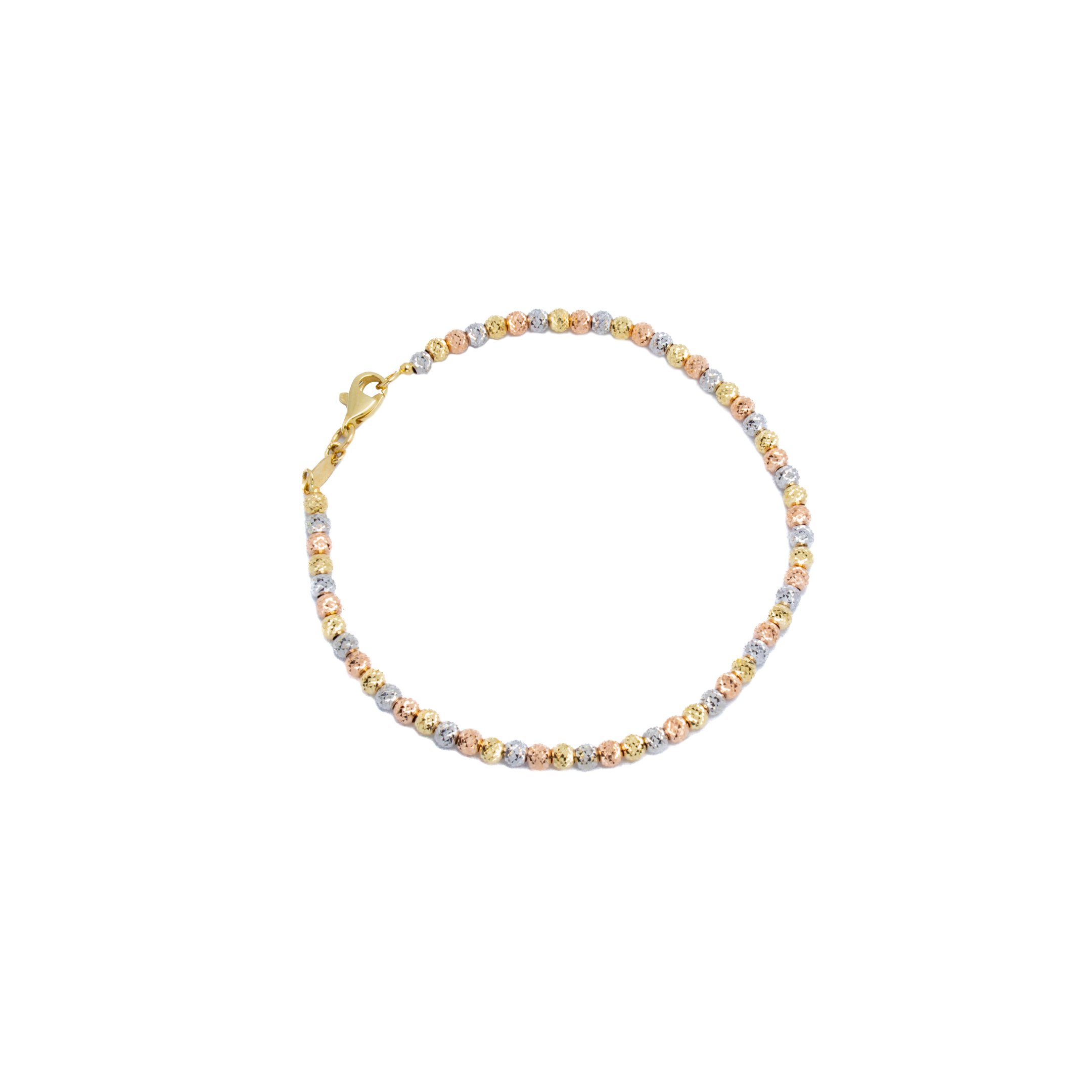 Pulsera Bolitas 3 Oros en Oro 10 Kilates.