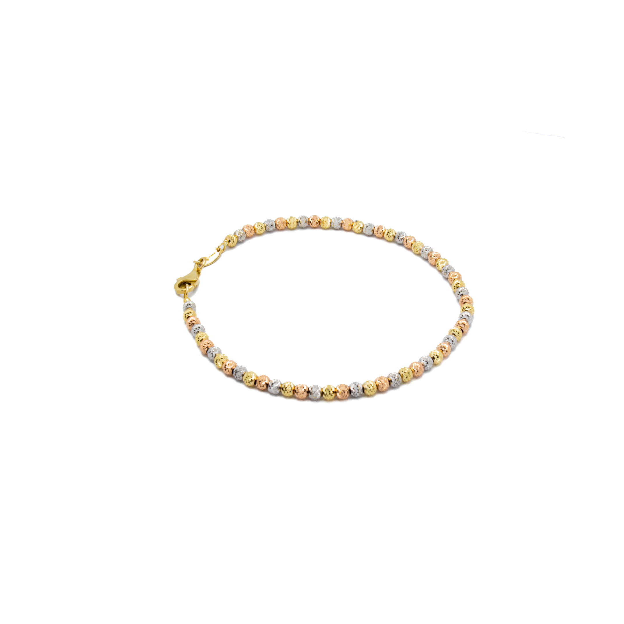 Pulsera Bolitas 3 Oros en Oro 10 Kilates.