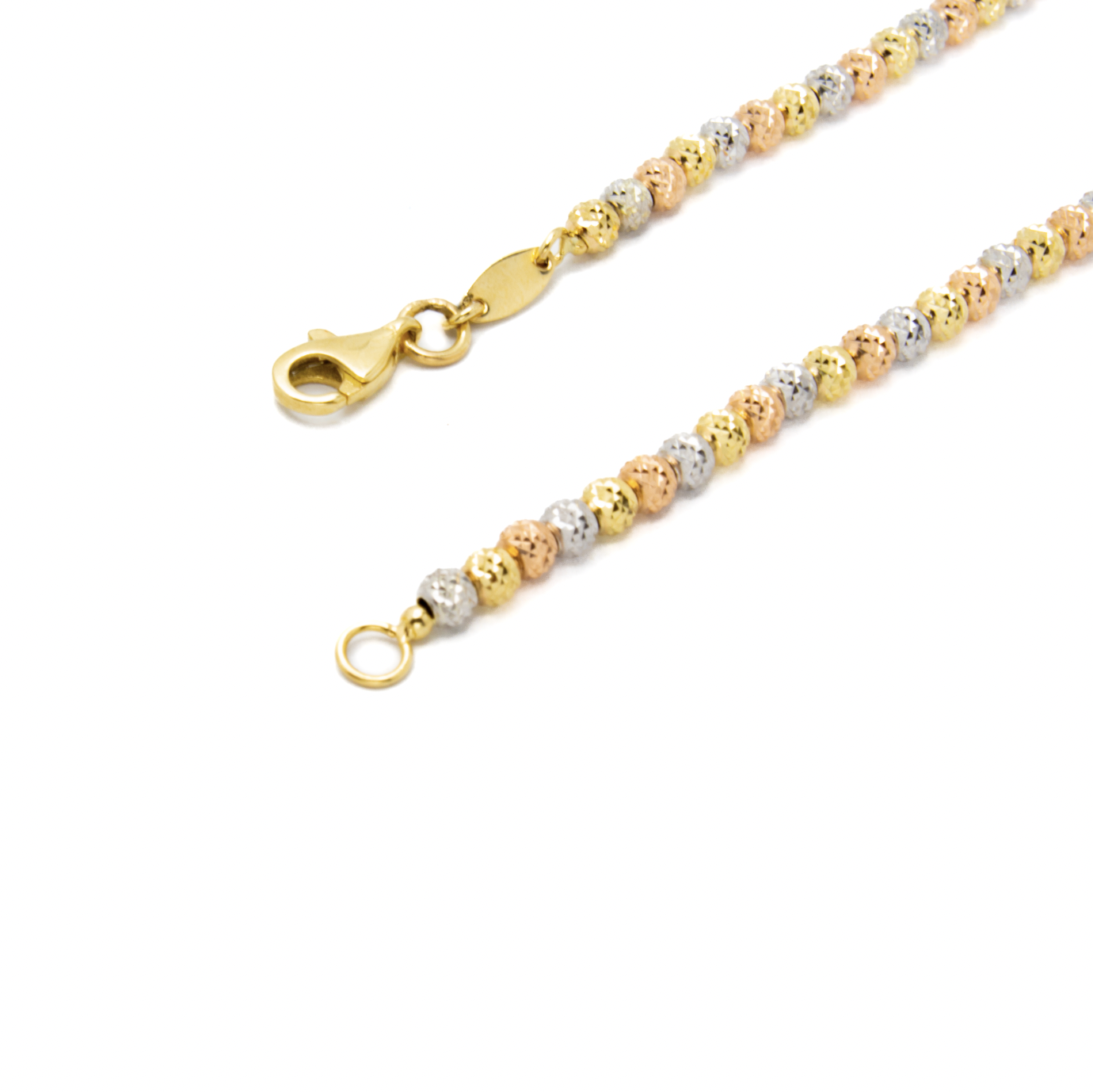 Pulsera Bolitas 3 Oros en Oro 10 Kilates.