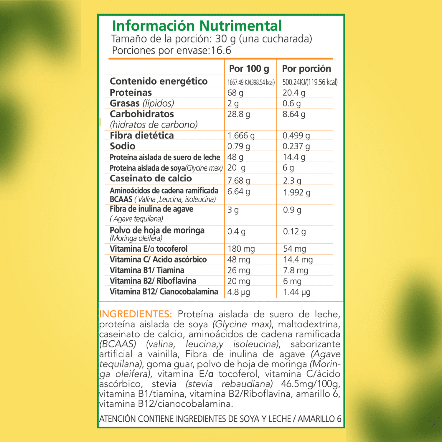 Nutrasien100 Proteína en polvo sabor Vainilla 22 g proteína por porción Keto Pre workout Sin Azúcar 500g - 17 porciones
