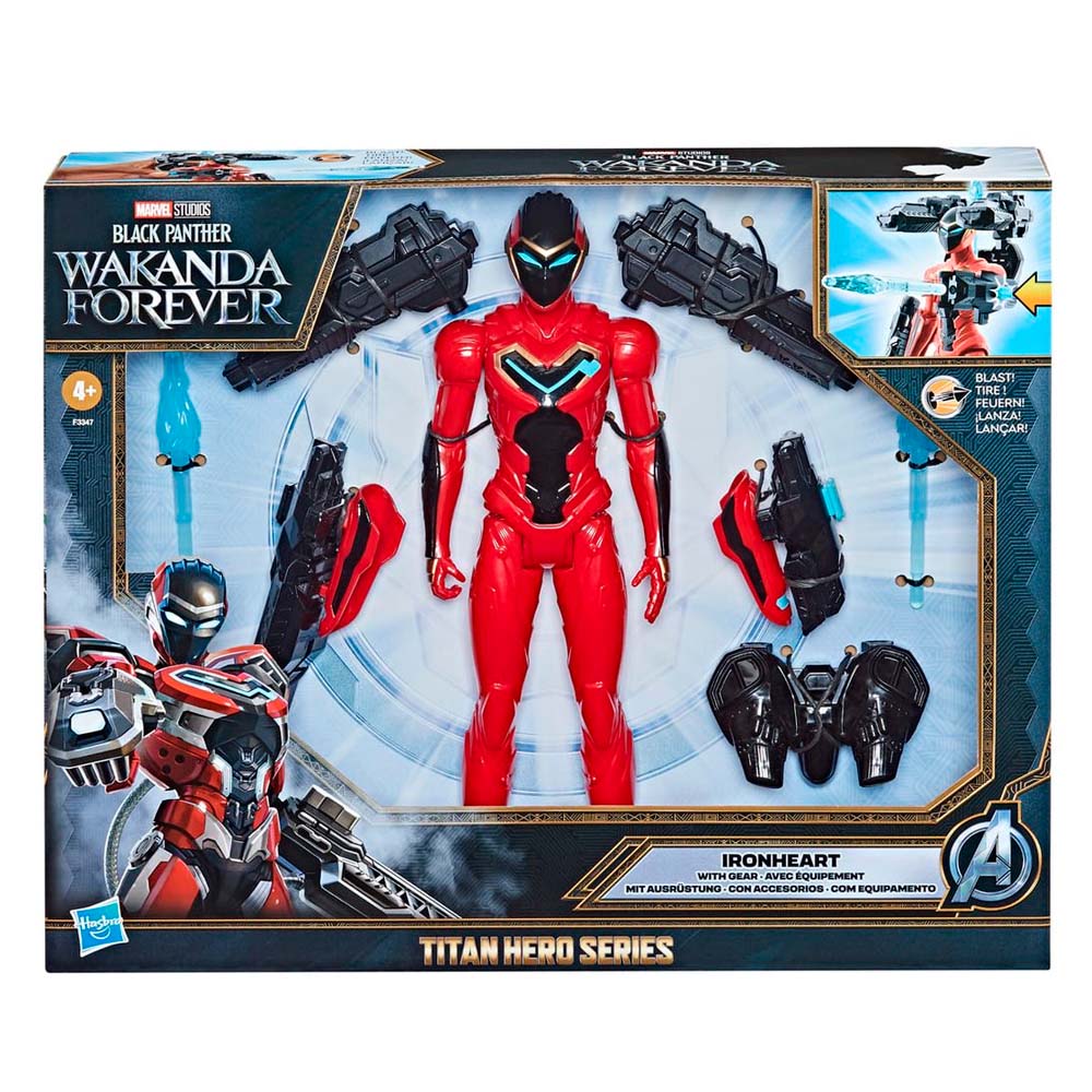 Figura de Acción Hasbro Black Panther Wakanda Forever Ironheart F3347 Marvel Serie Titan Hero 