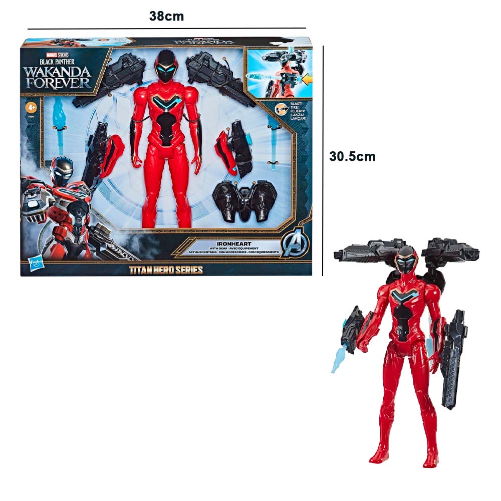 Figura de Acción Hasbro Black Panther Wakanda Forever Ironheart F3347 Marvel Serie Titan Hero 