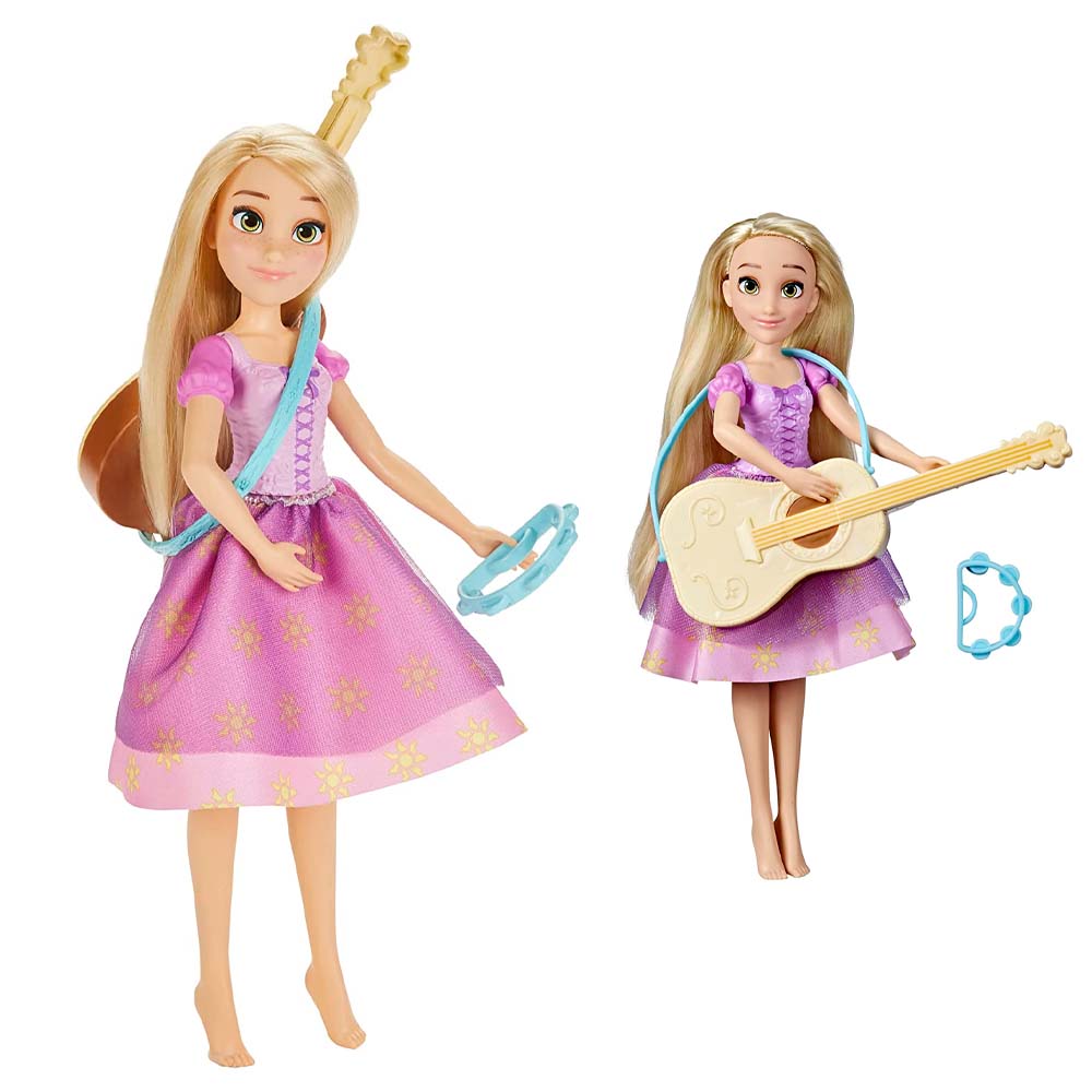 Muñeca Princesa de Disney Hasbro Rapunzel y su guitarra que cambia de color con la luz del sol F3391