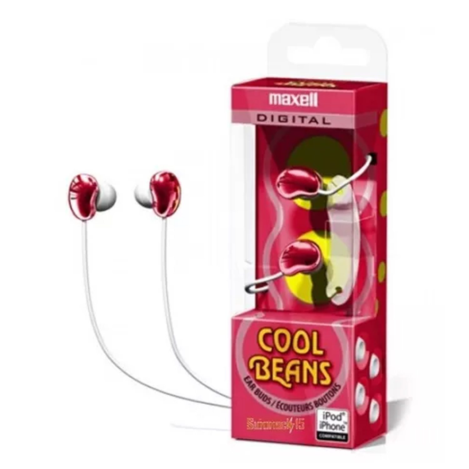 AURICULARES IN EAR CON CABLE MAXELL COOL BEANS CBS-R ROJO