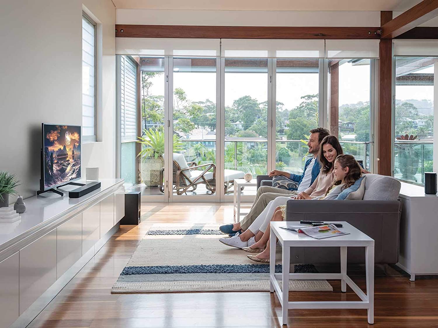 Sistema de teatro en casa de 5.1 canales con barra de sonido HT-S20R