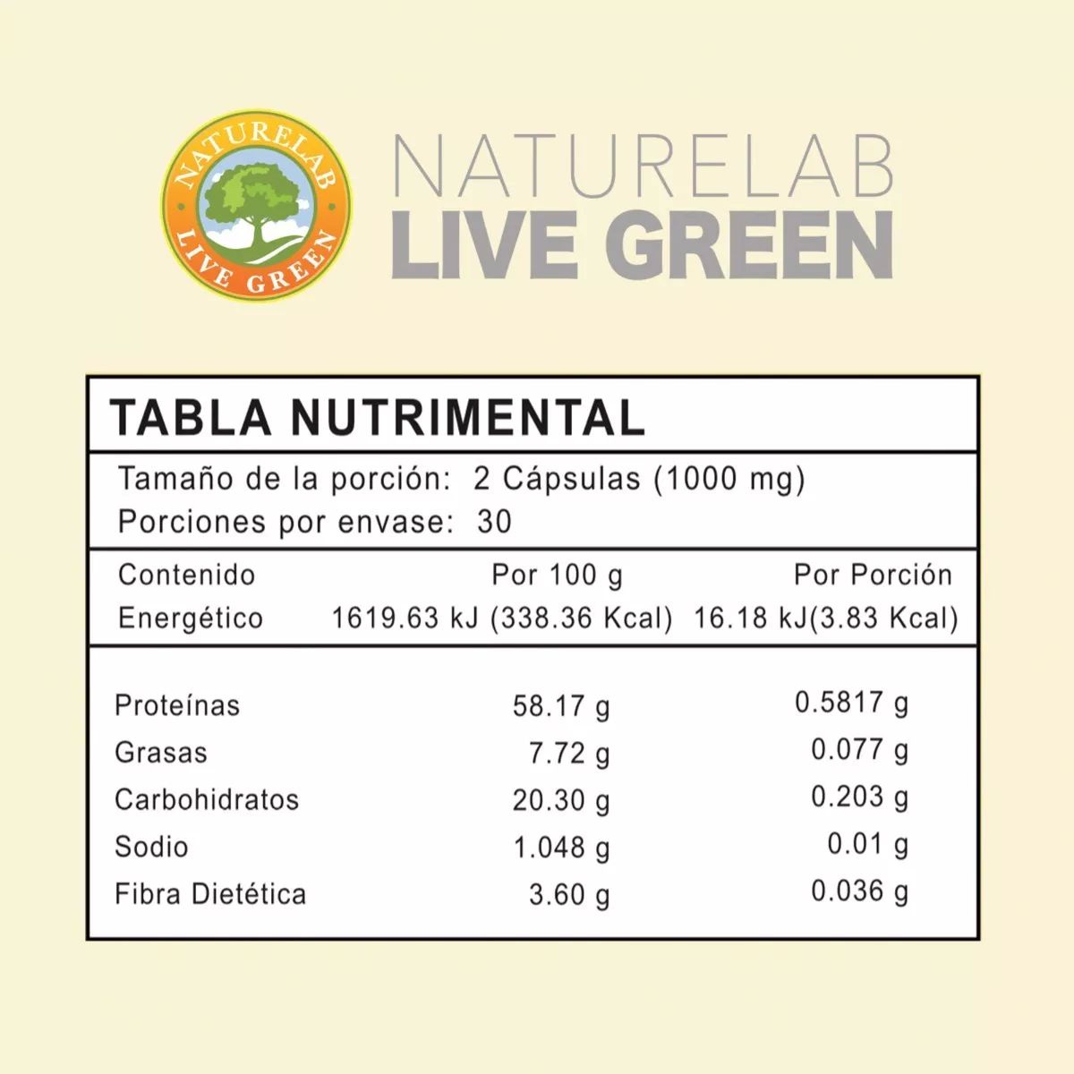 Alga Espirulina + Vitamina E - 60 Cápsulas - Naturelab 