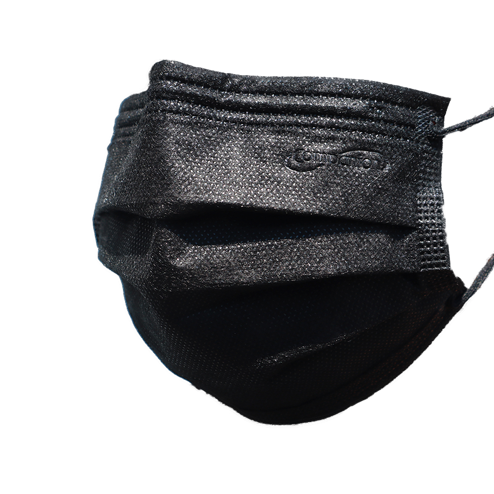 Cubrebocas plisado n3 negro  100 piezas..