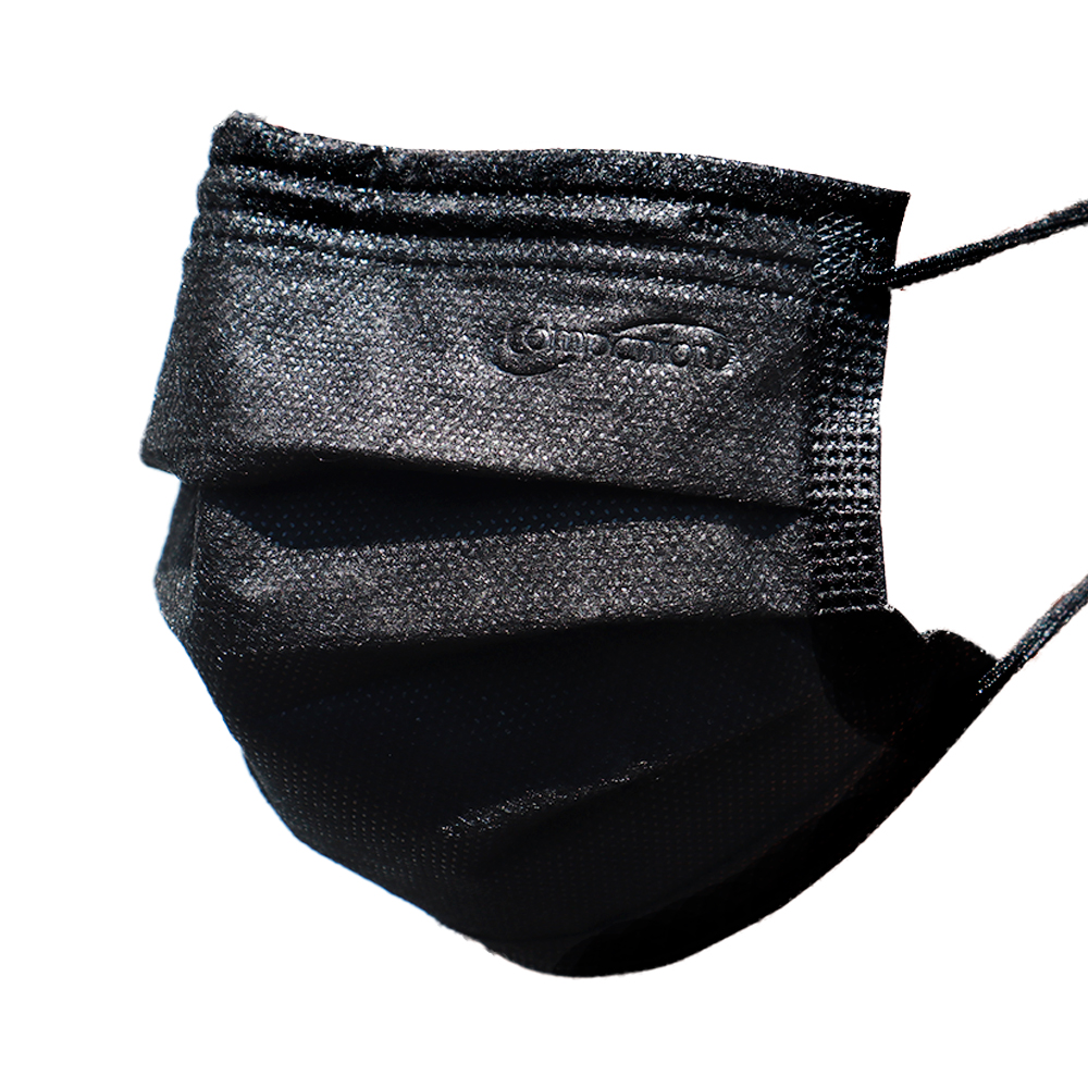 Cubrebocas plisado n3 negro  100 piezas..