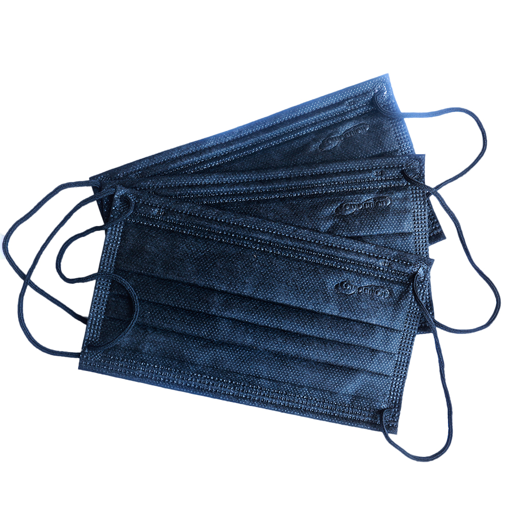 Cubrebocas plisado n3 negro  100 piezas..