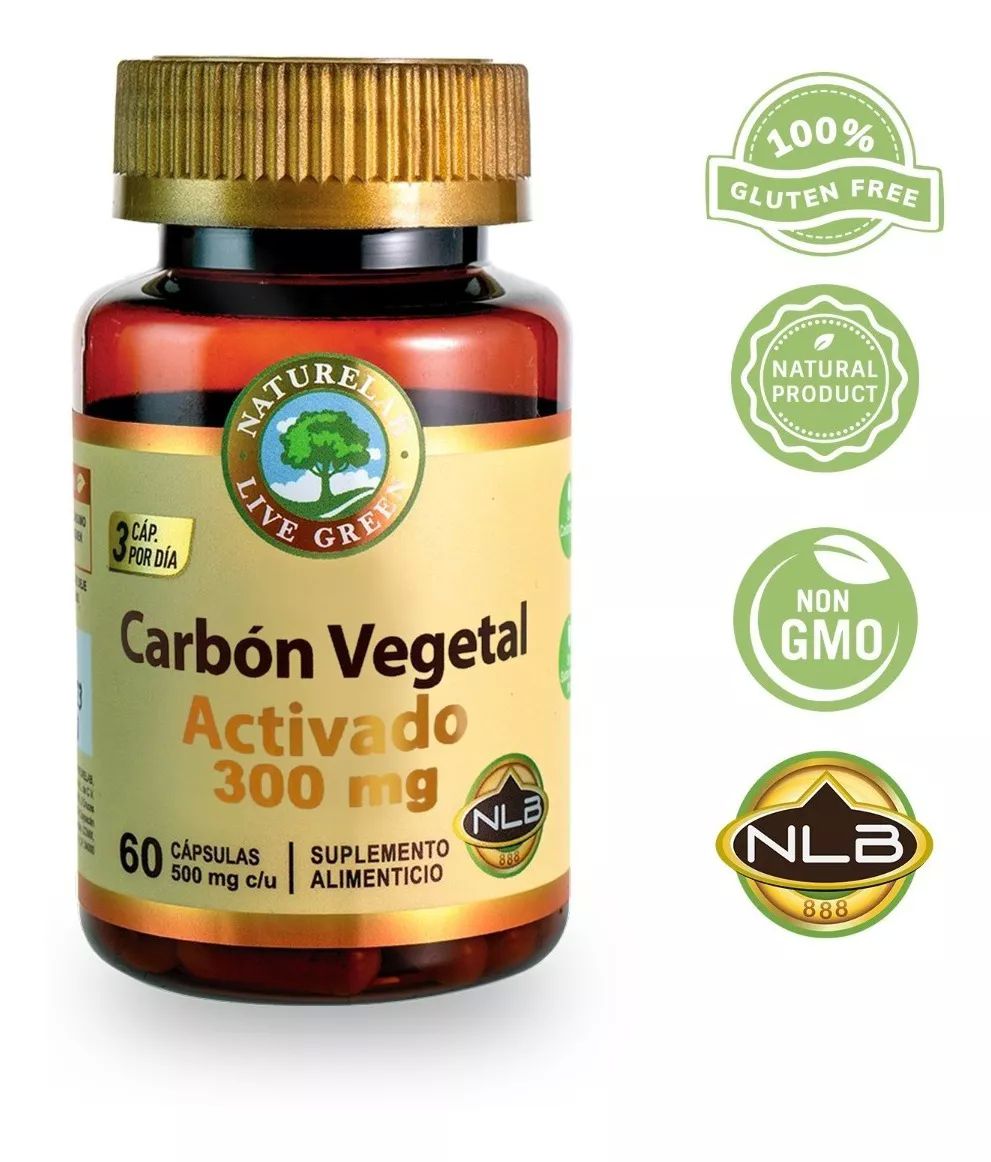 Carbón Vegetal Activado 300 Mg 60 Cápsulas - Naturelab