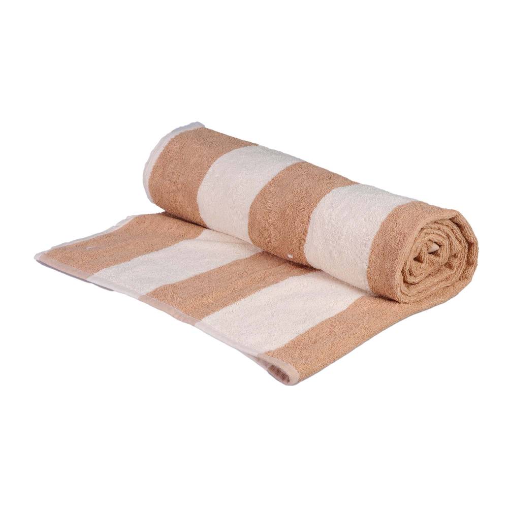 La Josefina Toalla rayada para Playa o Alberca grande, 3 Piezas, 170x90 cm (Modelo beige)