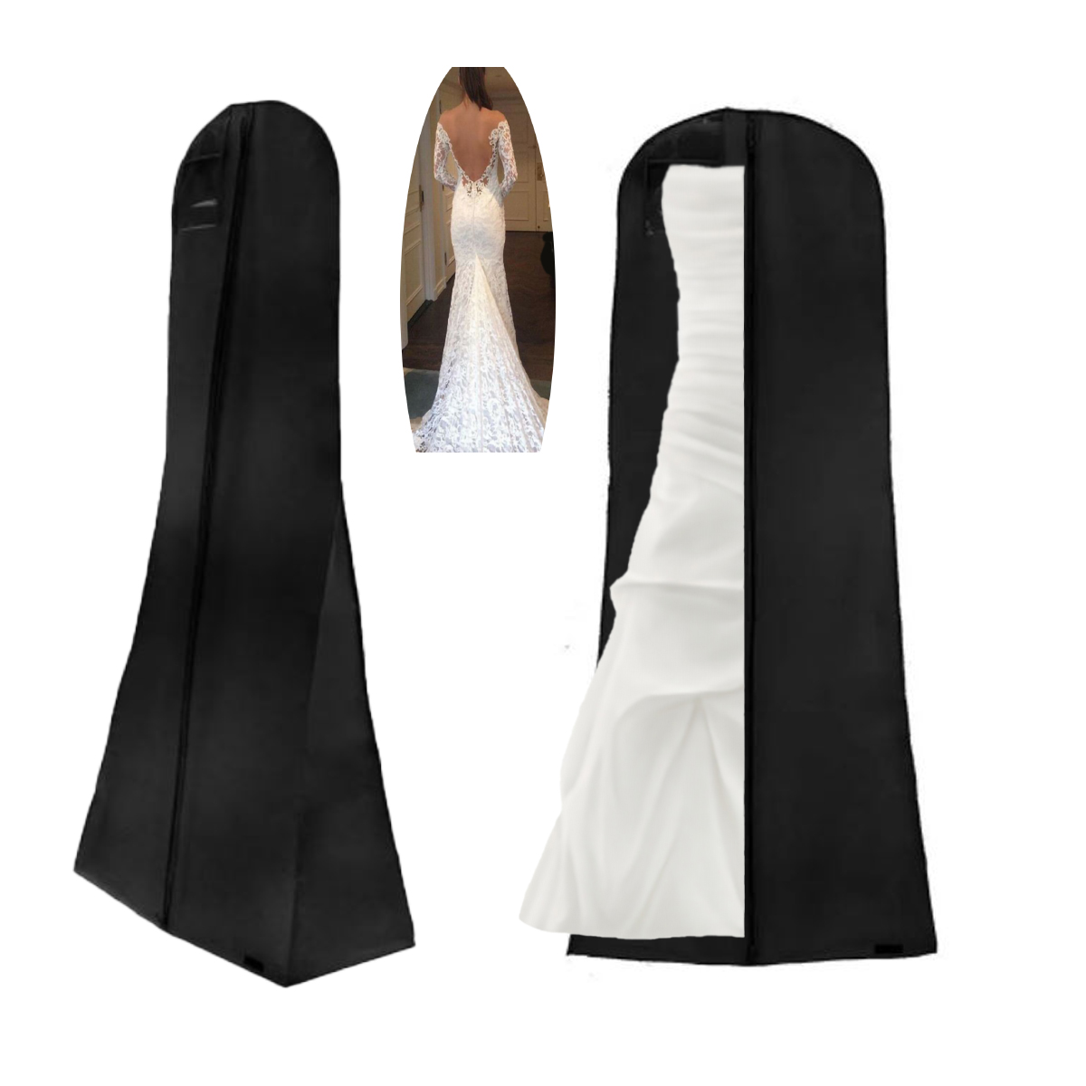 Funda para vestido de novia, funda para vestido largo, abrigos, vestido fiesta. Bolsa de ropa para viajar