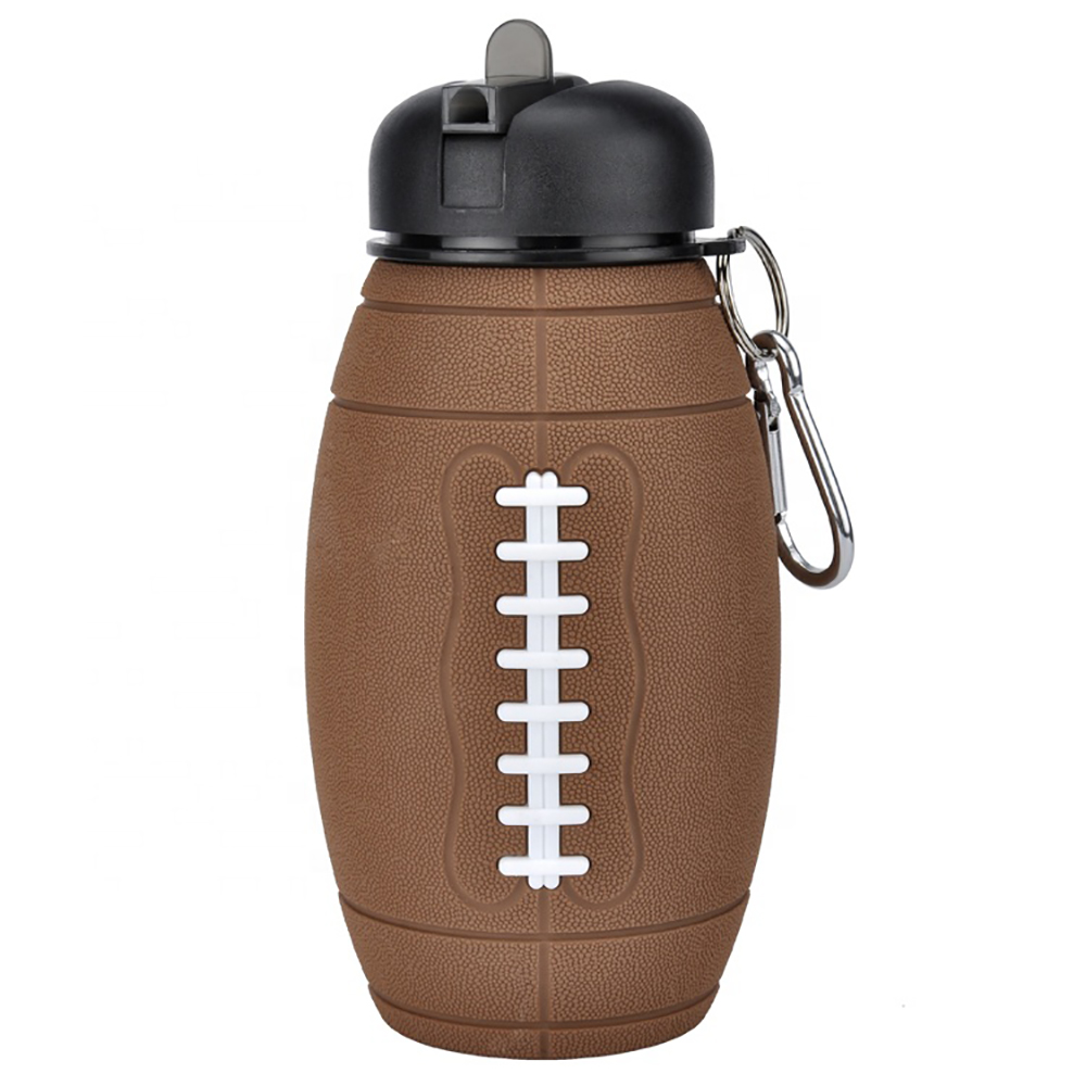Botella Balon Plegable Para Agua, Botella Deporte Futbol Americano NFL, Portable y Reusable