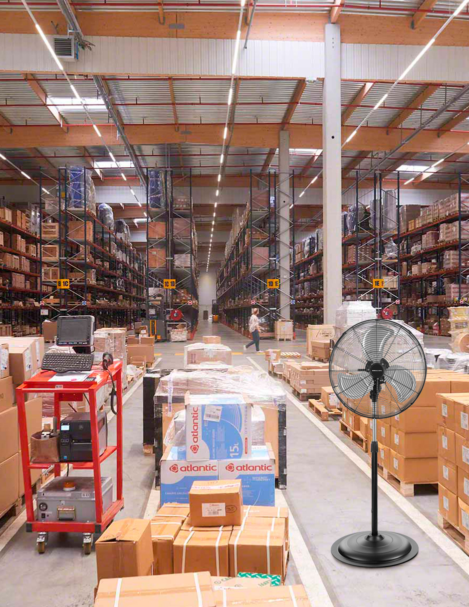 Ventilador de pedestal pared 2 en 1 uso rudo industrial bodega eventos 50cm Beckon