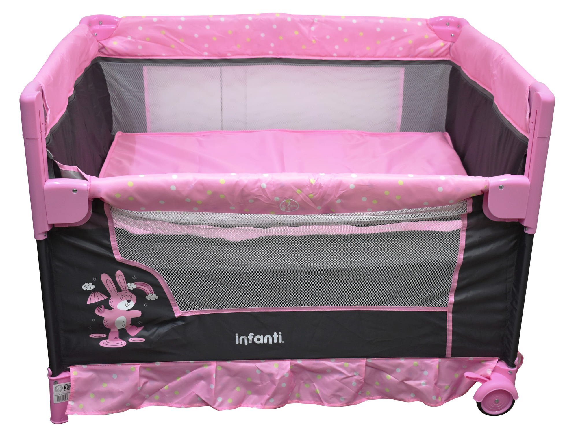 Cuna Corral Para Bebé Infanti Silver Colecho Plegable Rosa