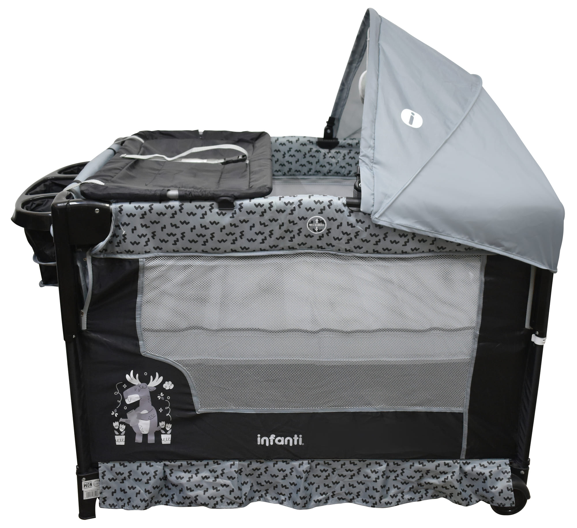 Cuna Corral Para Bebé Infanti Silver Colecho Plegable Negro