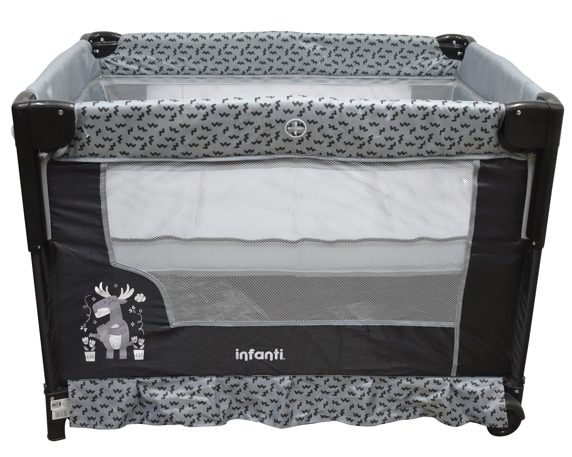 Cuna Corral Para Bebé Infanti Silver Colecho Plegable Negro