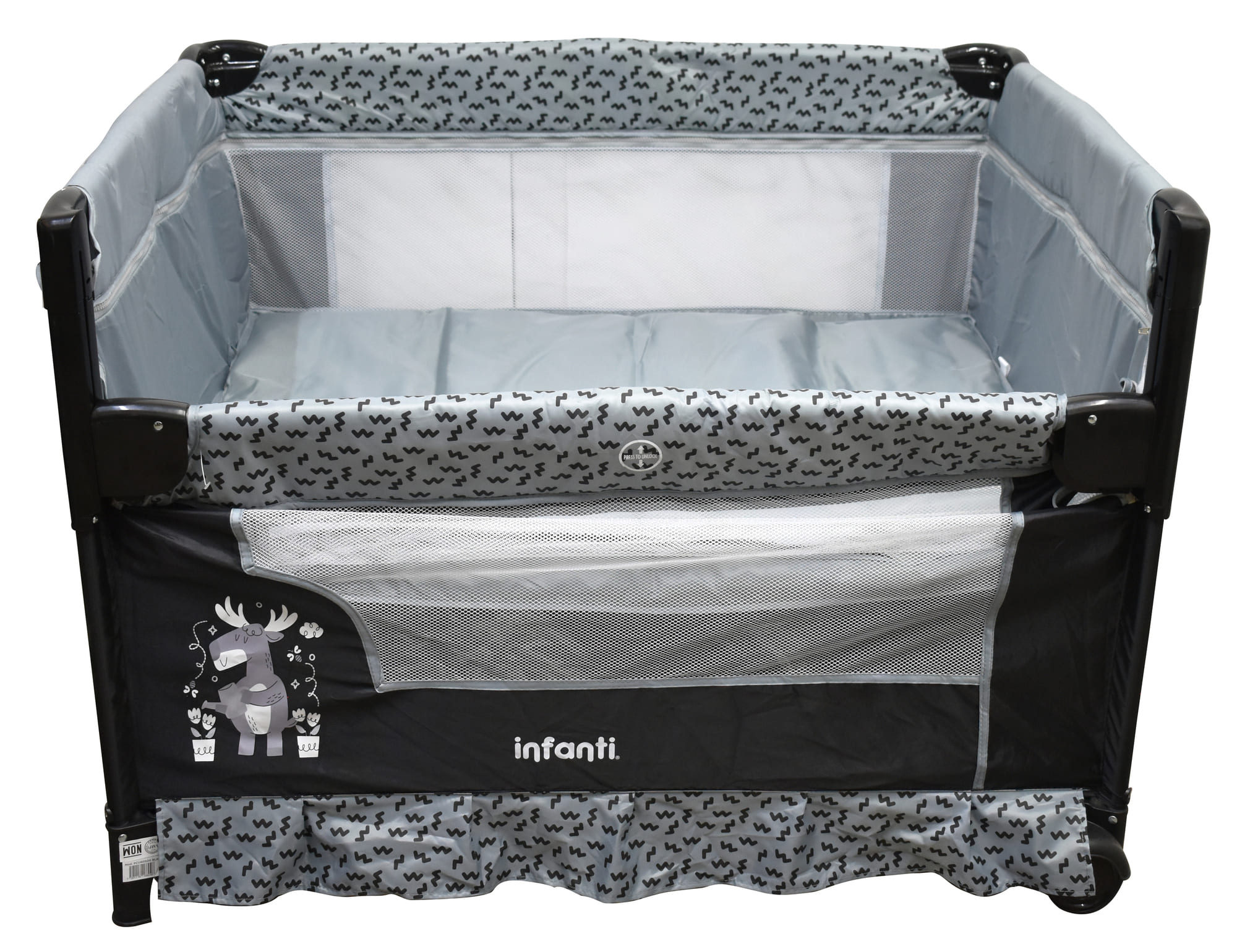 Cuna Corral Para Bebé Infanti Silver Colecho Plegable Negro
