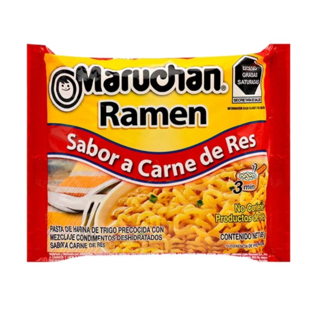 Sopa instantánea Maruchan Ramen Sabor Carne de Res, 24 Piezas 85 Gramos c/u