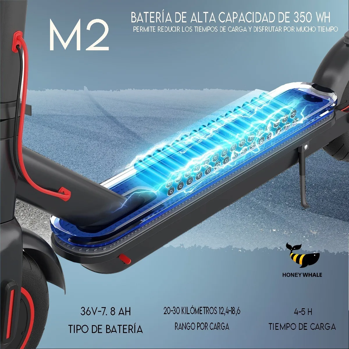 Scooter Eléctrico Honey Whale M2 Negro