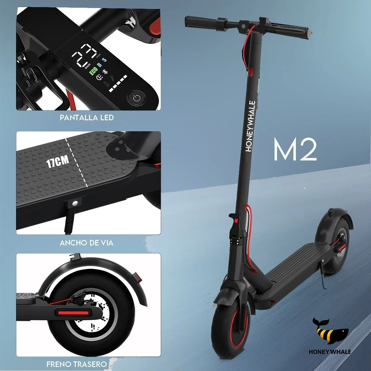 Scooter Eléctrico Honey Whale M2 Negro