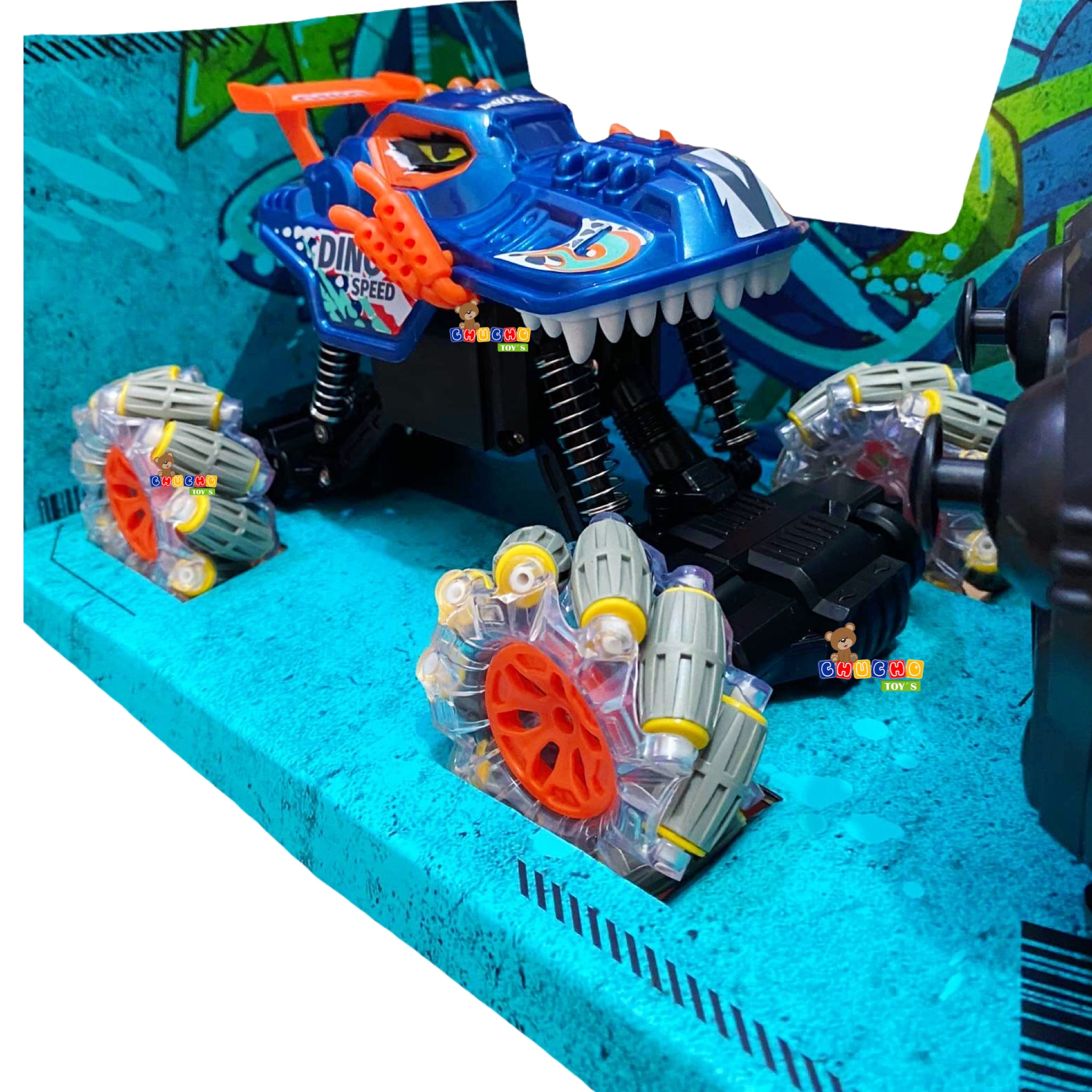 Camioneta Dinosaurio Todo Terreno A Control Remoto con Luces y Sonido Stunt