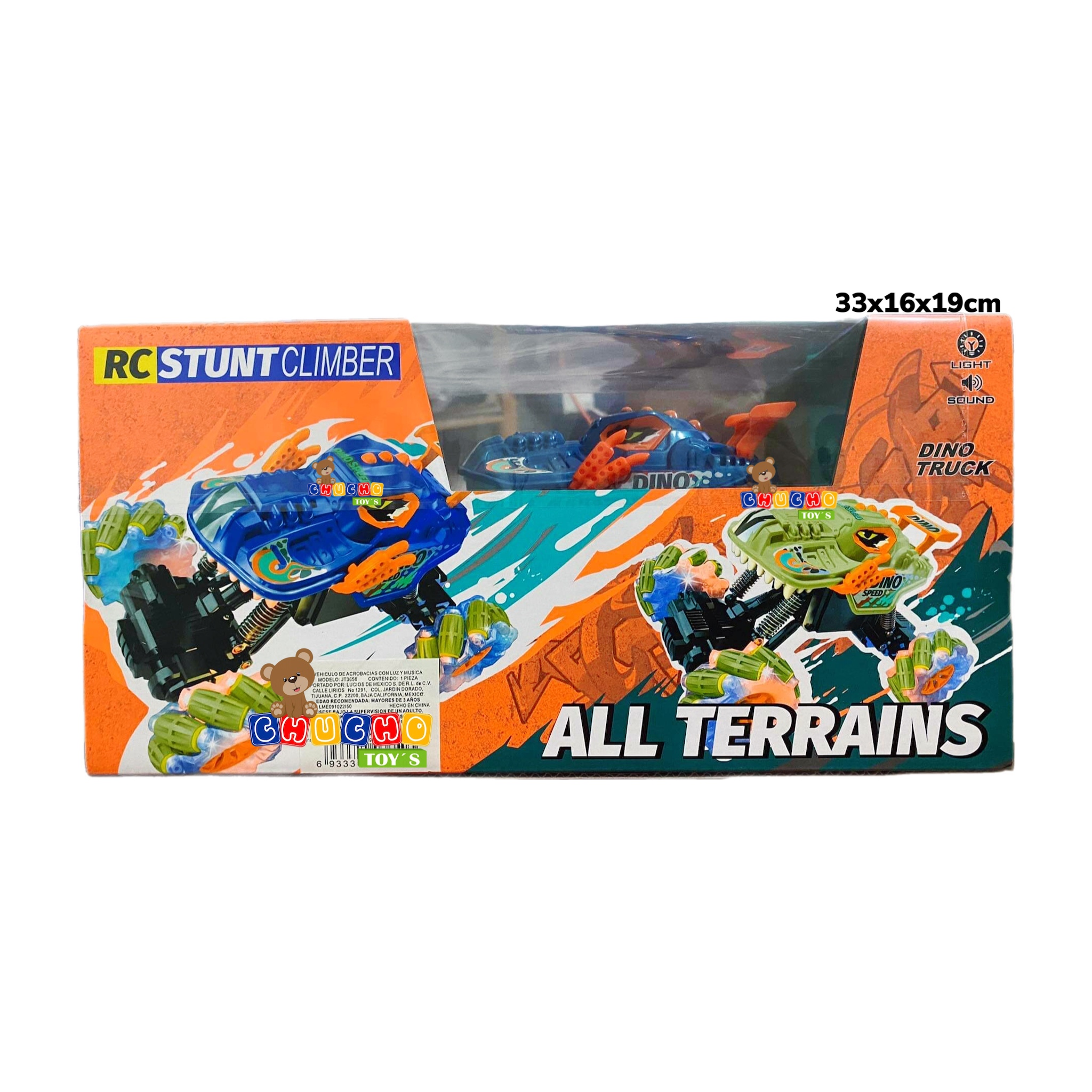 Camioneta Dinosaurio Todo Terreno A Control Remoto con Luces y Sonido Stunt