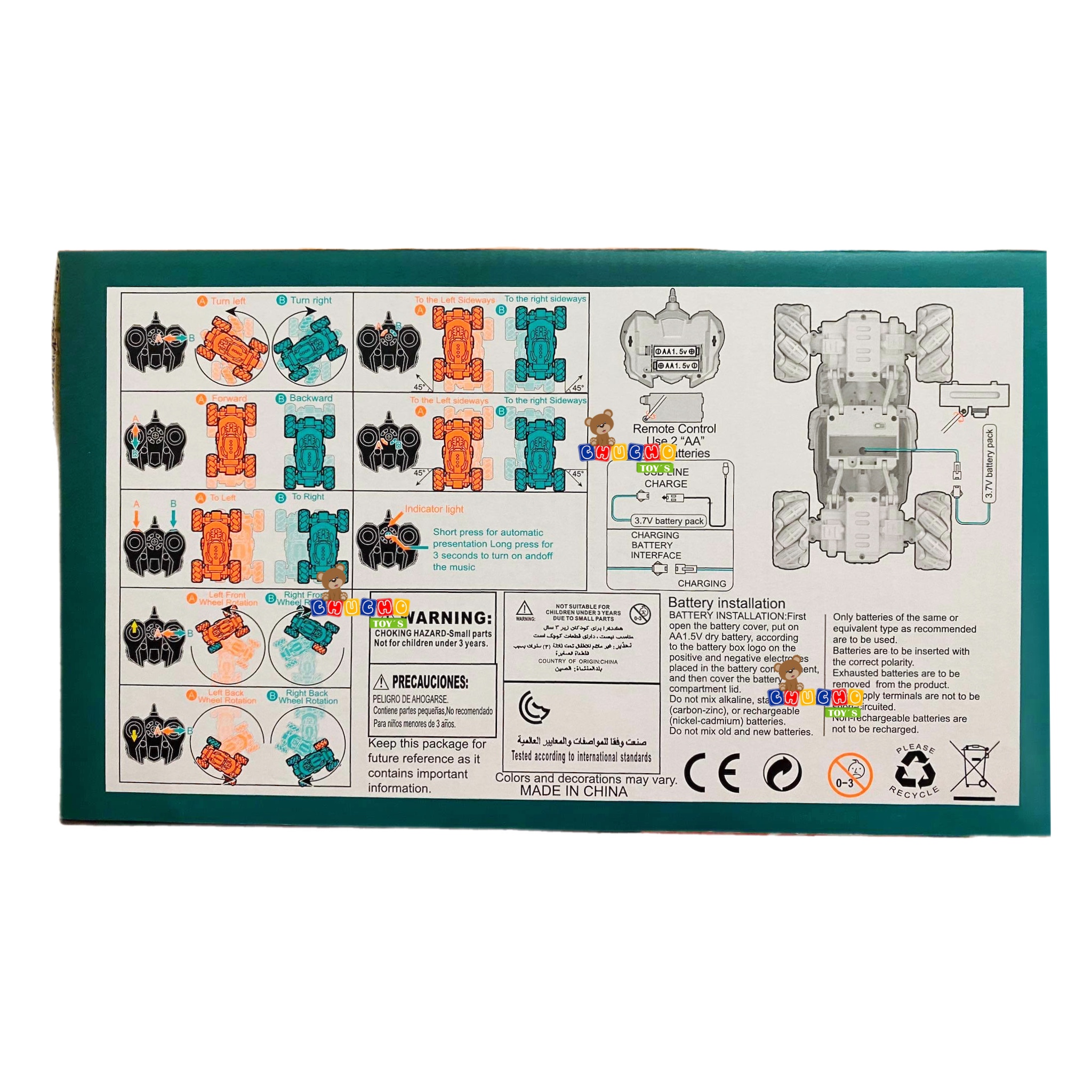 Camioneta Dinosaurio Todo Terreno A Control Remoto con Luces y Sonido Stunt