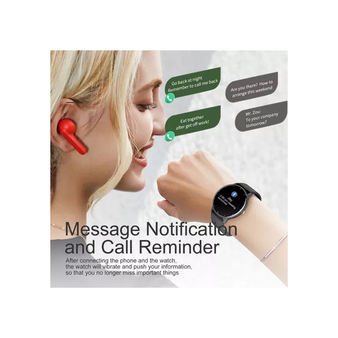 Reloj Inteligente Deportivo Impermeable Con Bluetooth, Negro