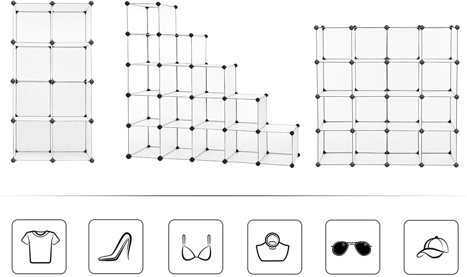 Estante 15 Cubos De Plástico Repisas Organizador Multi Usos