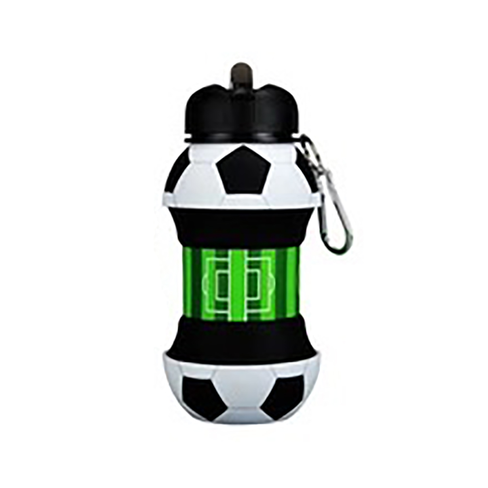 MADIOLA Botella de Agua Deportiva en forma de balón de Futbol Soccer. Botella plegable para Viaje. Termo para niños