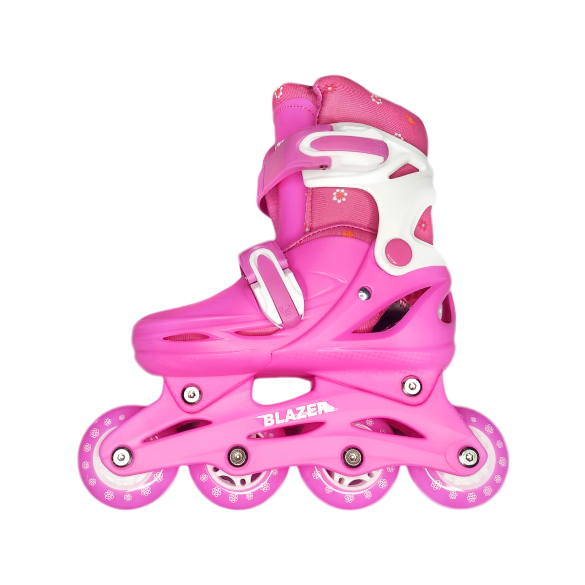 Equipo de Patinaje Infantil LED Rosa y Blanco con Mochila y Protecciones