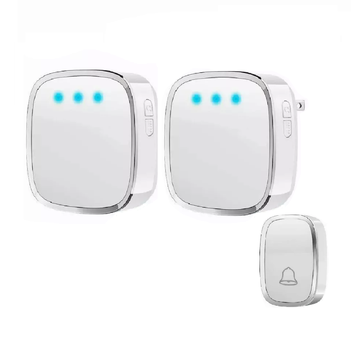 Timbre Inalámbrico Impermeable Con Led 1 Transmiso 2receptor