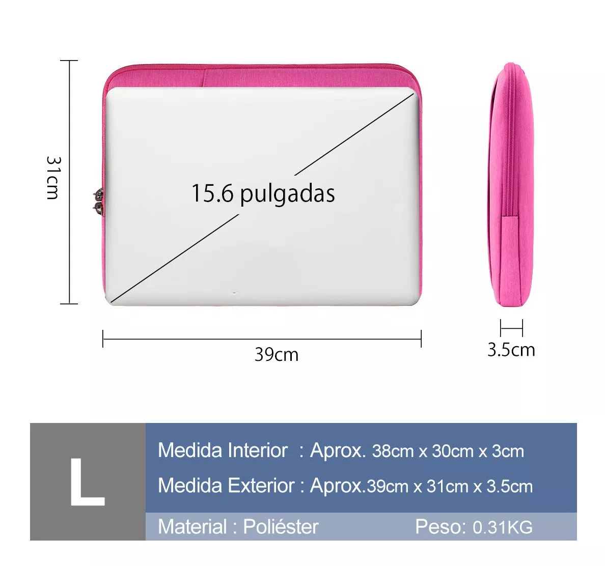 Funda Para Laptop 15.6'' Pulgadas Rosa