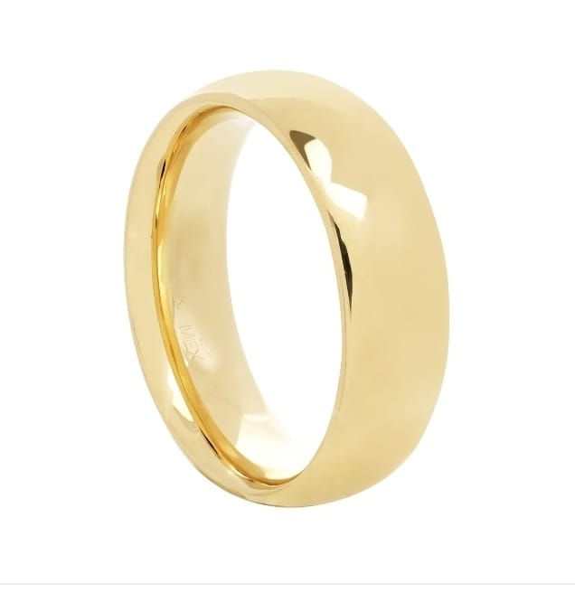 Fina Argolla Oro 14k Confort 6mm acabado Espejo ARL14