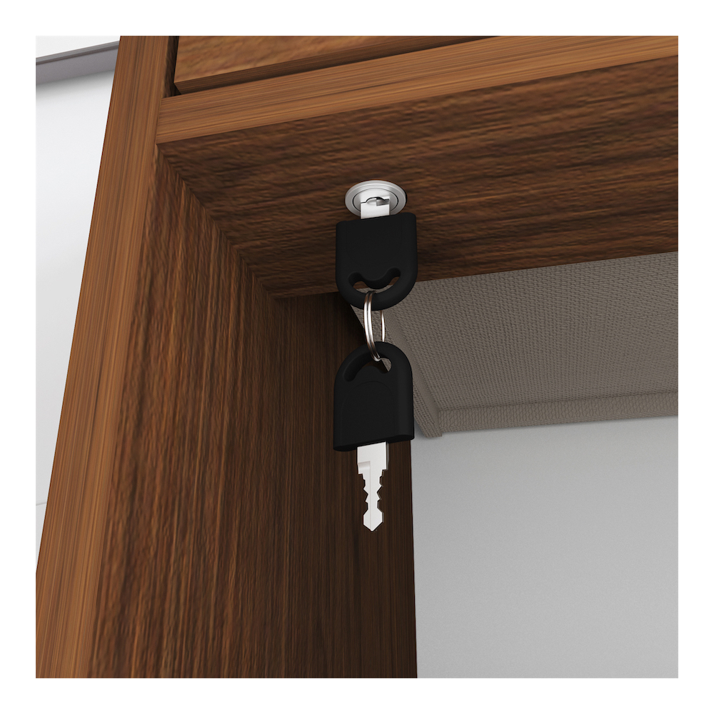 Buró Con Llave 1 Cajón Playcon Color Nogal Texturizado