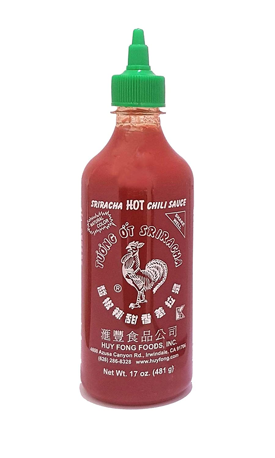 Sriracha Hot Chili Sauce Huy Fong Foods 481g Siracha Salsa Original del Gallito
