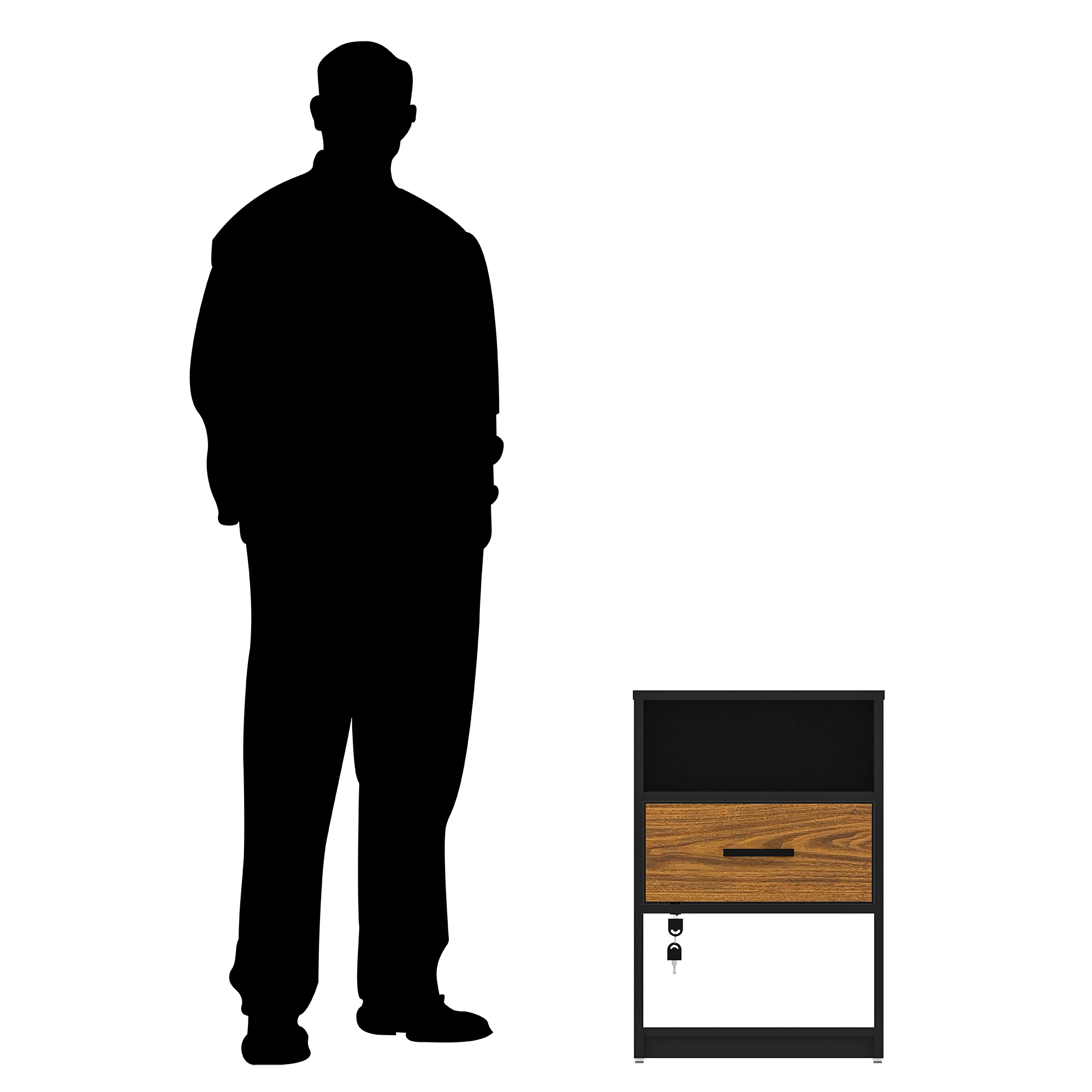 Buró Con Llave 1 Cajón Playcon Color Negro Tzalam