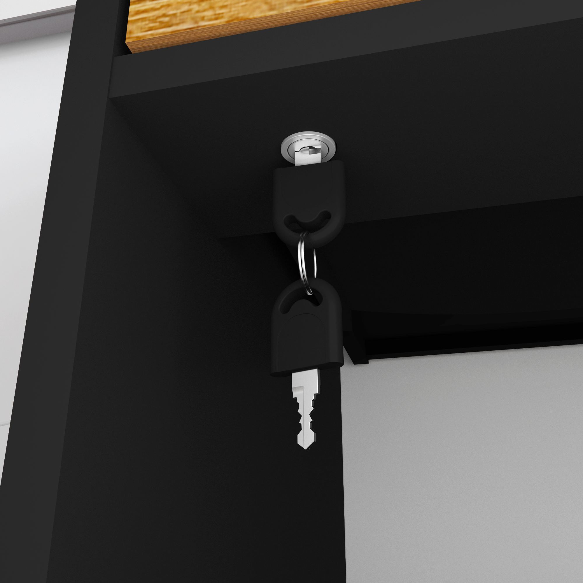 Buró Con Llave 1 Cajón Playcon Color Negro Tzalam