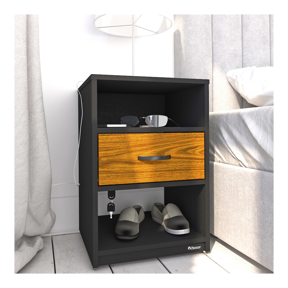 Buró Con Llave 1 Cajón Playcon Color Negro Tzalam