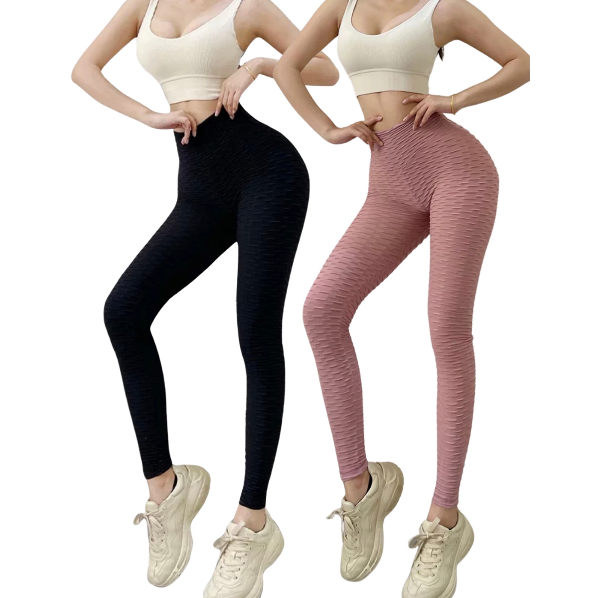 Pack 2 Mallas Levanta pompa Leggins Mujer Gym Casual Mayones 