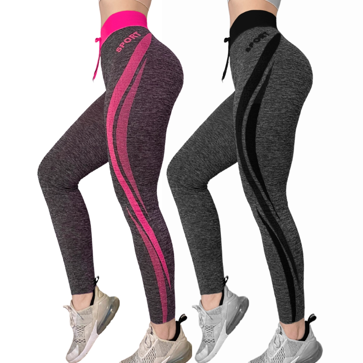Pack de 2 Mallas Afelpadas Lycra Leggins Mujer Mayon Talle Alto