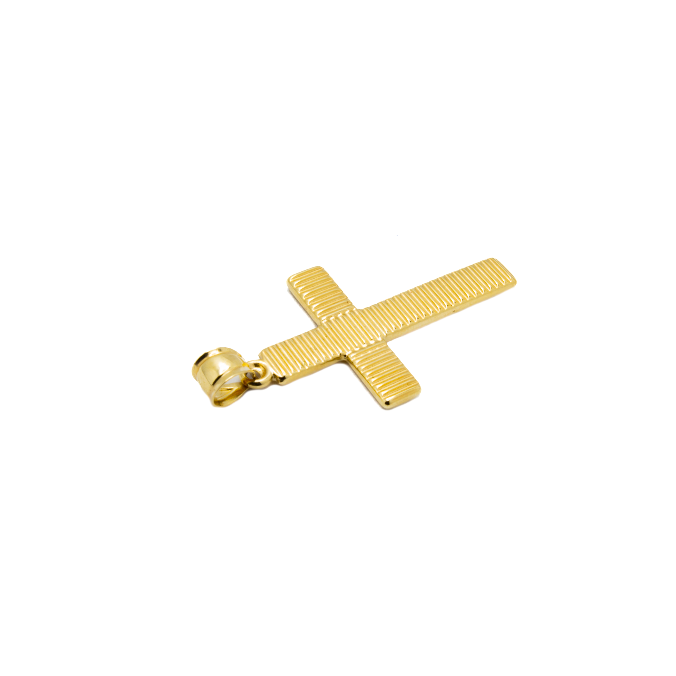 Cruz con Líneas Oro 10 Kilates.