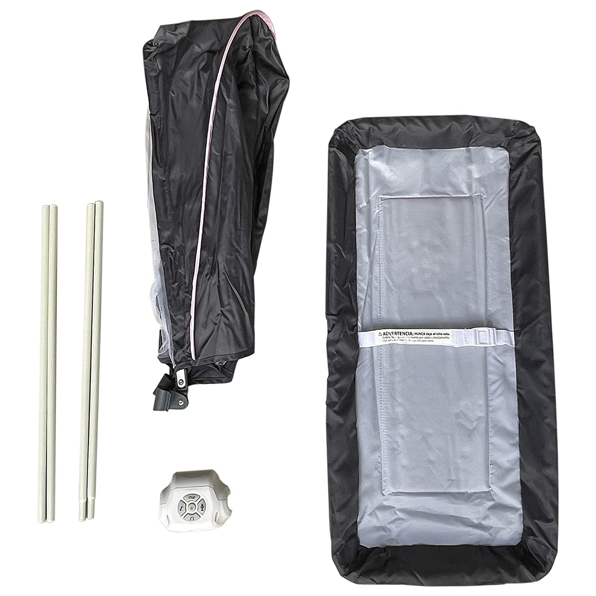 Cuna Corral Kool Baby PP02 Rosa Gris con Caja Musical