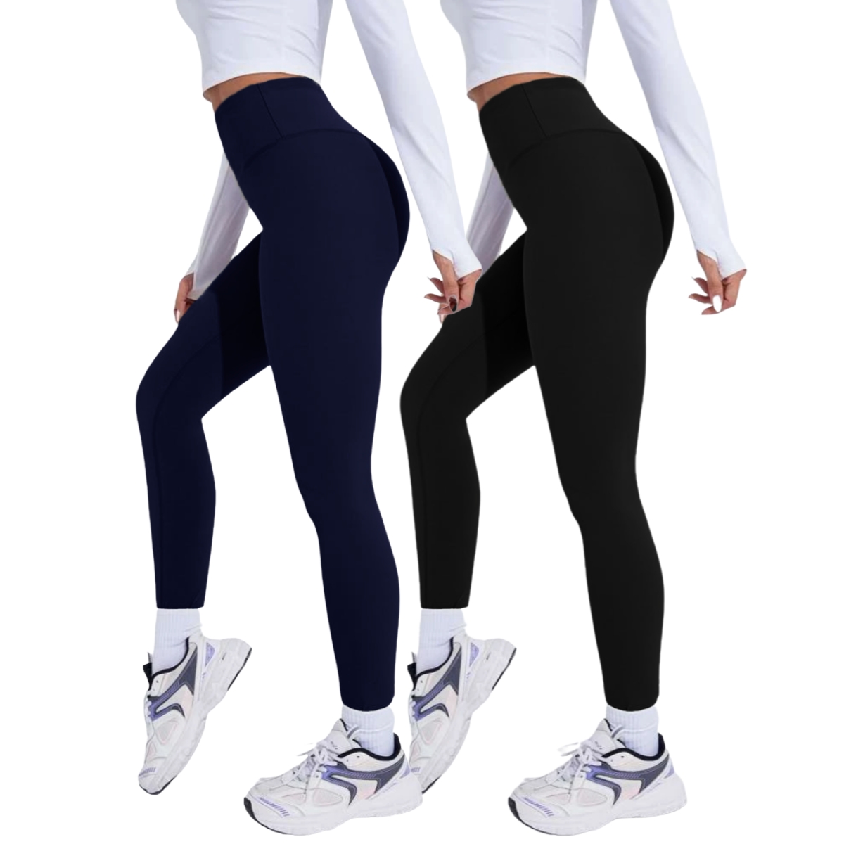 Pack de 2 Mallas Lycra Leggins Mujer Gym Casual Mayon Afelpada 