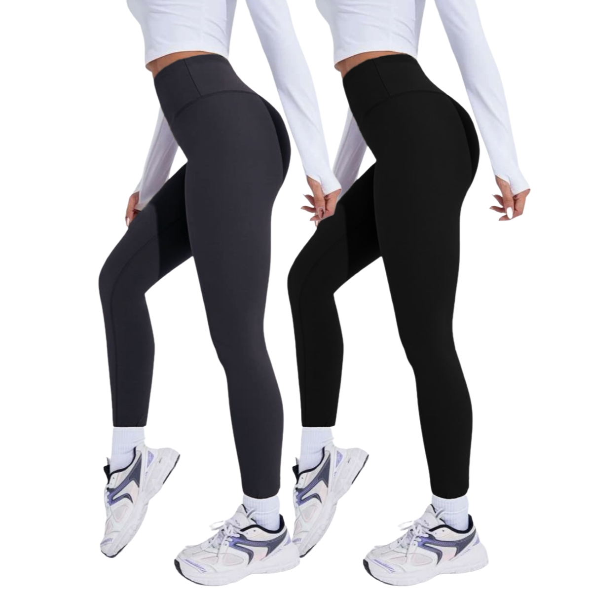 Pack de 2 Mallas Lycra Leggins Mujer Gym Casual Mayon Afelpada 