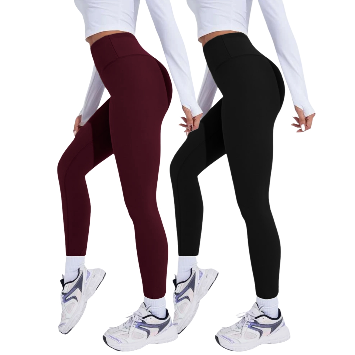 Pack de 2 Mallas Lycra Leggins Mujer Gym Casual Mayon Afelpada 