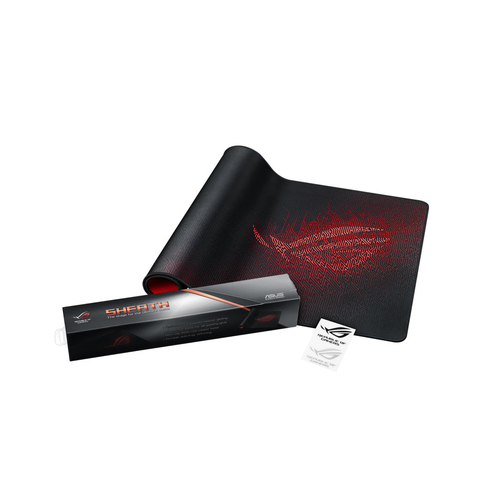 Mouse Pad Gamer ASUS Sheath Rog De Goma Xl 440mm X 900mm X 3mm Black/Red